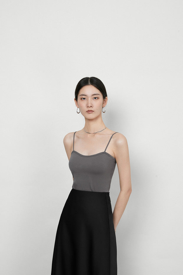 Classic Bias Cut Slip Skirt in Black