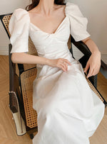 Load image into Gallery viewer, Starry Puff Sleeve Dress in White
